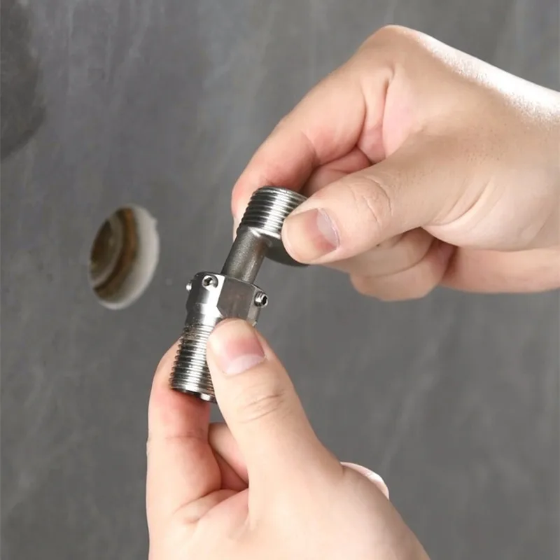360 Degree Adjustable Adjustment Shower Faucet Adapter Stainless Steel Angled Curved Foot Wall Mounted Eccentric Screw Corner
