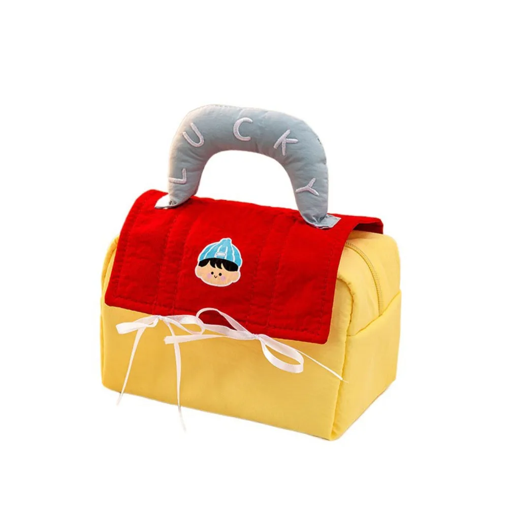 

Простая тканевая косметичка в форме домика, ярких цветов, портативный кейс для косметики, квадратная сумка на молнии для туалетных принадлежностей, сумка для хранения