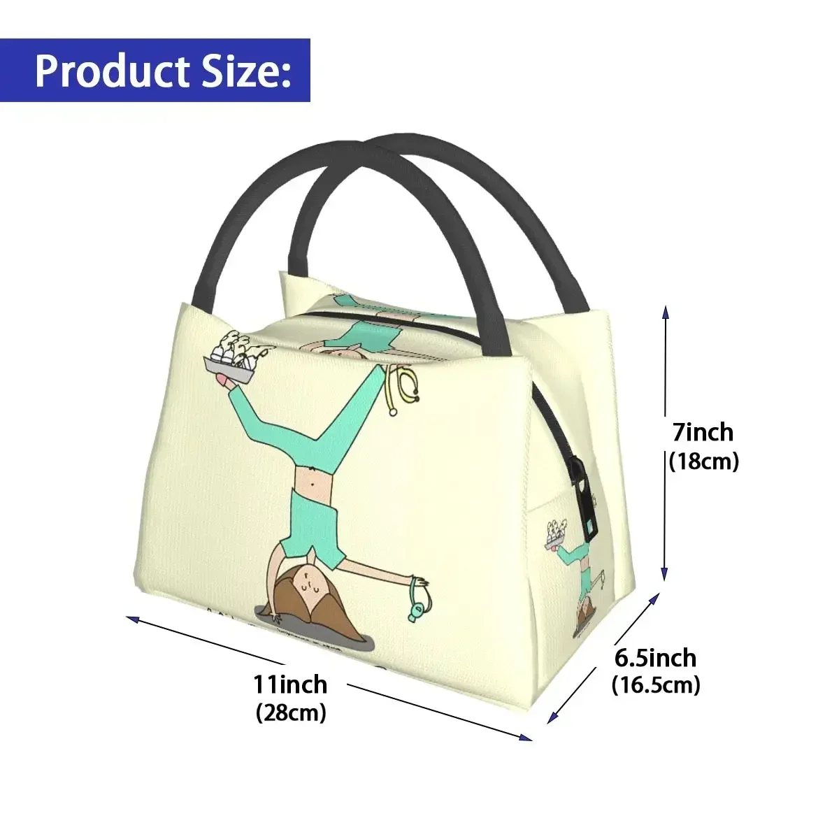 Nurse Love Lunch Bag Enfermera En Apuros Aesthetic Lunch Box For Adult Office Portable Cooler Bag Print Tote Food Bags