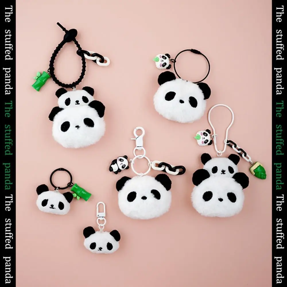 

Lovely Cute Bamboo Tube Panda Keychain Soft Plush Stuffed Kawaii Animal Pendant Key Ring Cartoon Panda Keychain Backpack Decor