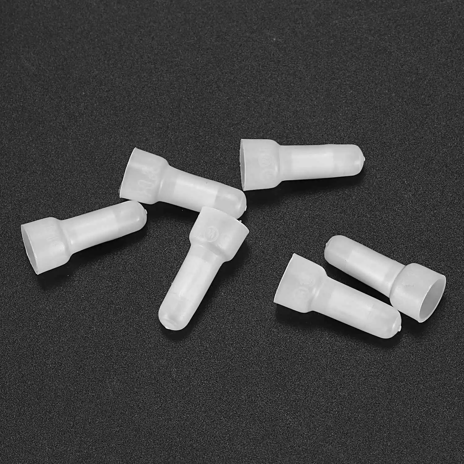 ABFKL 100pcs 22-16 GA AWG Closed End Crimp Caps Splice Gauge Wire Connectors Terminals (White)