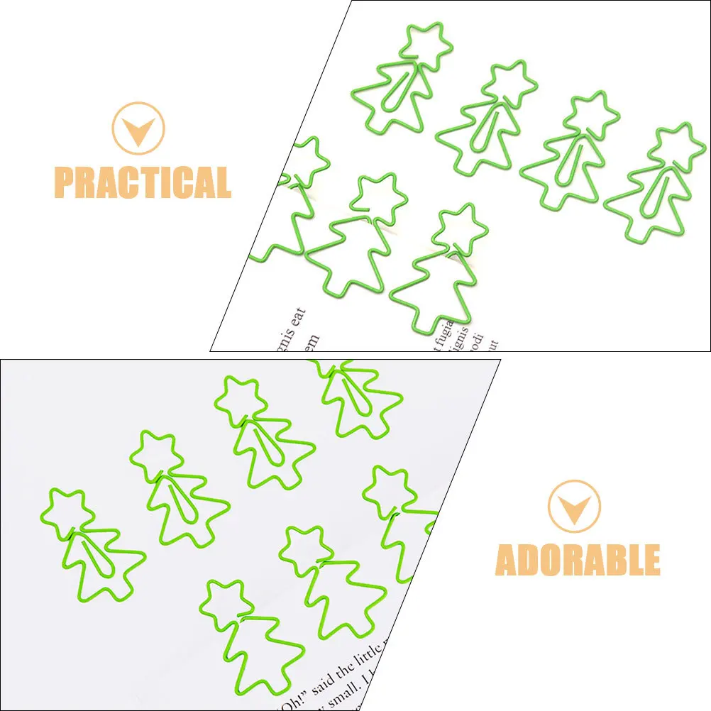 30Pcs Christmas Tree Paper Clips Metal Bookmarks Decorative Document Holders for Office School Holiday Planner Accessories