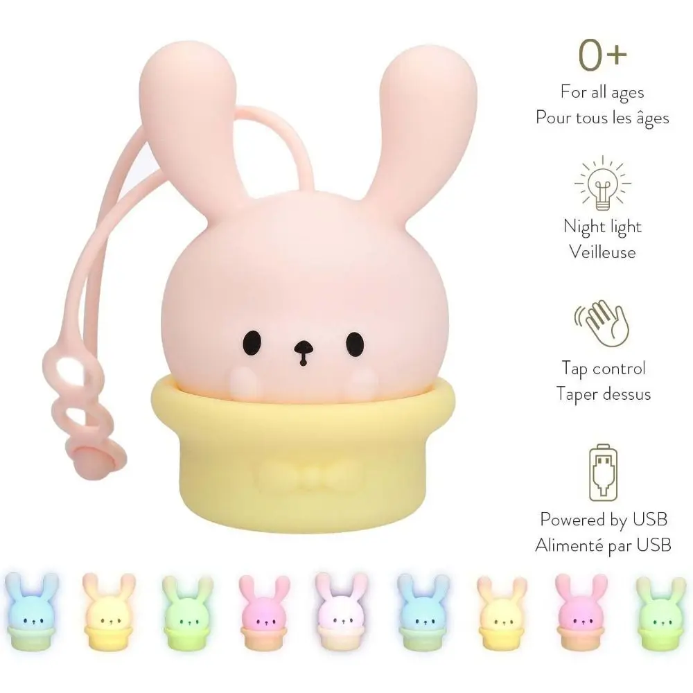 Cute Soft Light Hanging Night Lights Portable Tap Control LED Bedside Lamp Rechargeable Silicone Sleeping Nightlight Bedroom