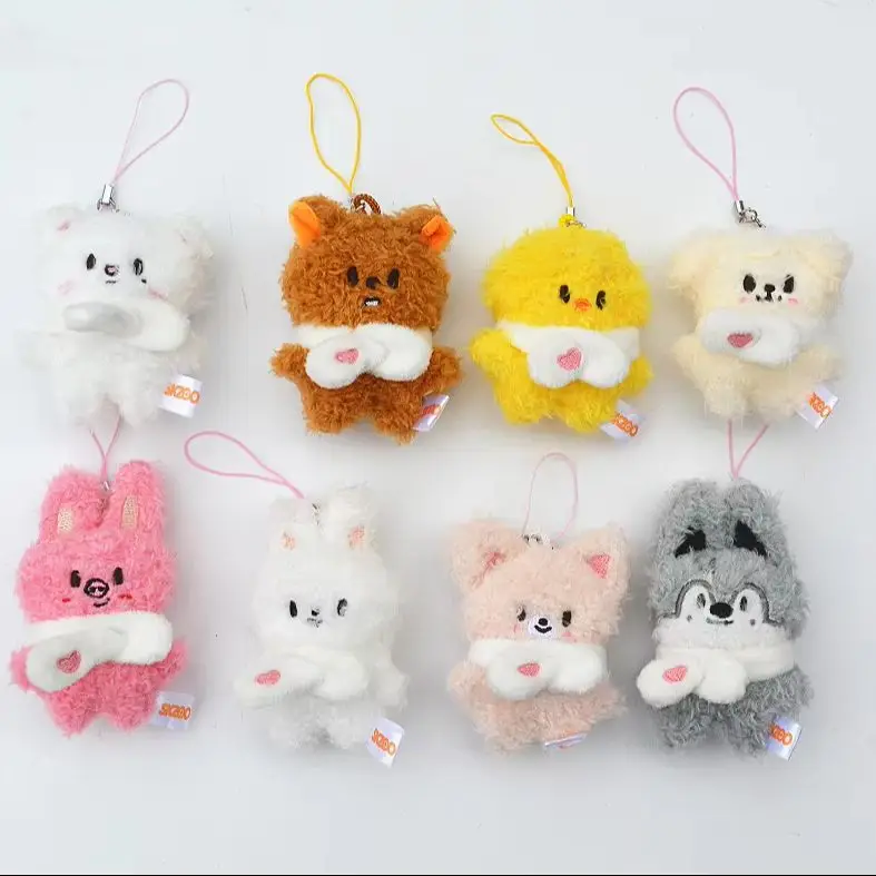 

Kpop Stray Kids SKZOO Mini Plush Keychain Kawaii Multicolor Animal Doll Key Ring for Fans