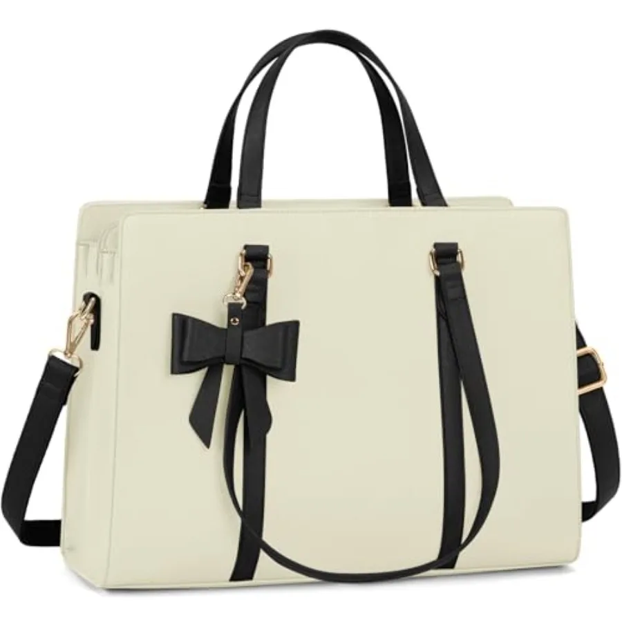 

Сумка для ноутбука для женщин, 15,6 дюймов, водонепроницаемая кожаная сумка-тоут для компьютера, большая легкая сумка-портфель для профессионального использования