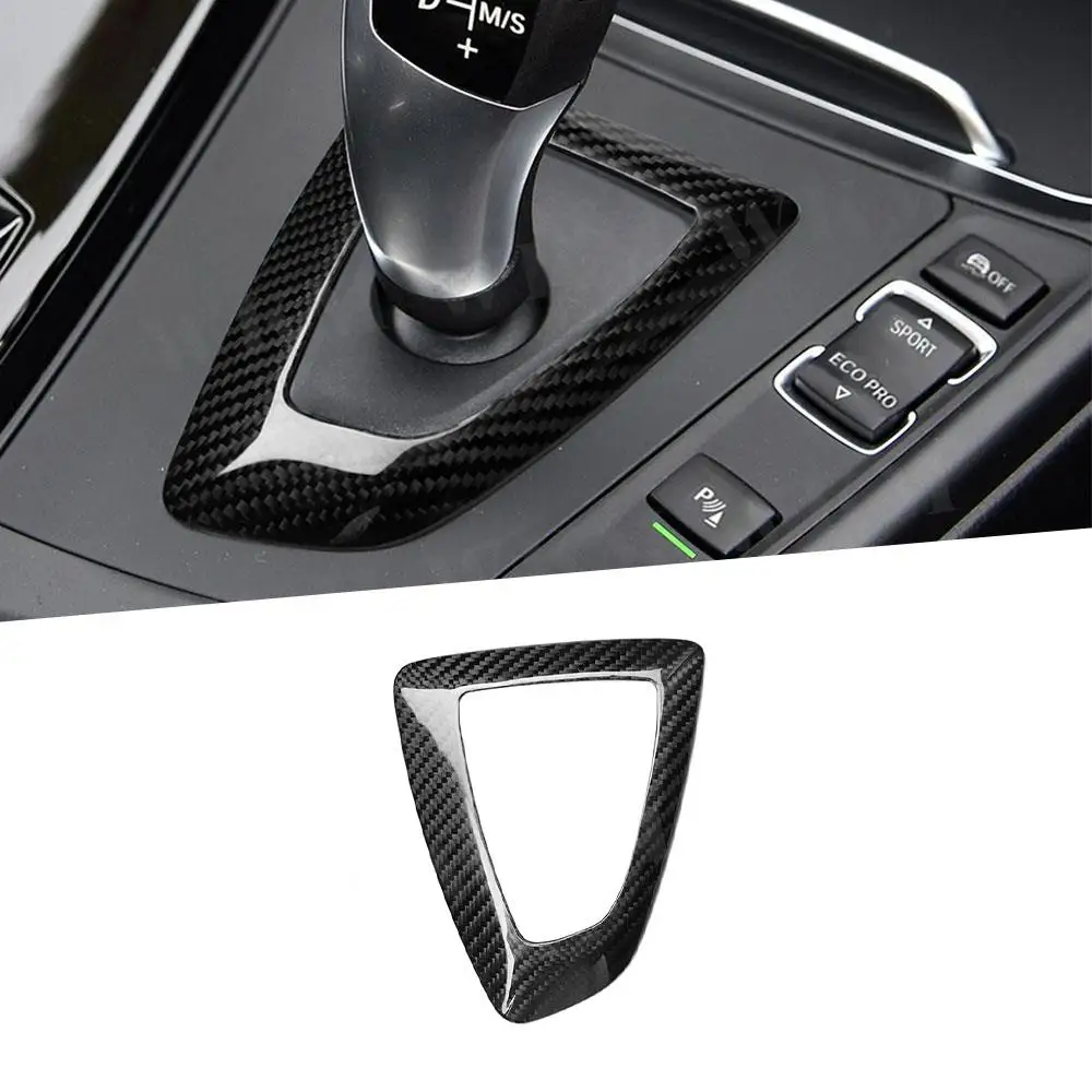 

Carbon Fiber Gear Shift Knob Cover Multimedia Button Panel for BMW 1 2 3 4 Series F20 F30 F32 F33 F36 X3 X5 2012-2017 LHD/RHD