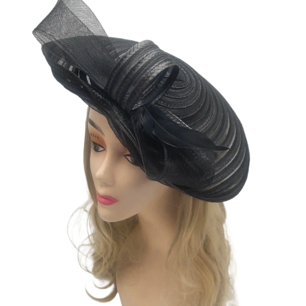 2026 Neuer Fascinator Eleganter Haarschmuck mit Schleife und Feder, Kentucky Derby Hüte, Teeparty Cocktailhut, Hochzeits- und Rennsport-Kopfschmuck – Detail 6