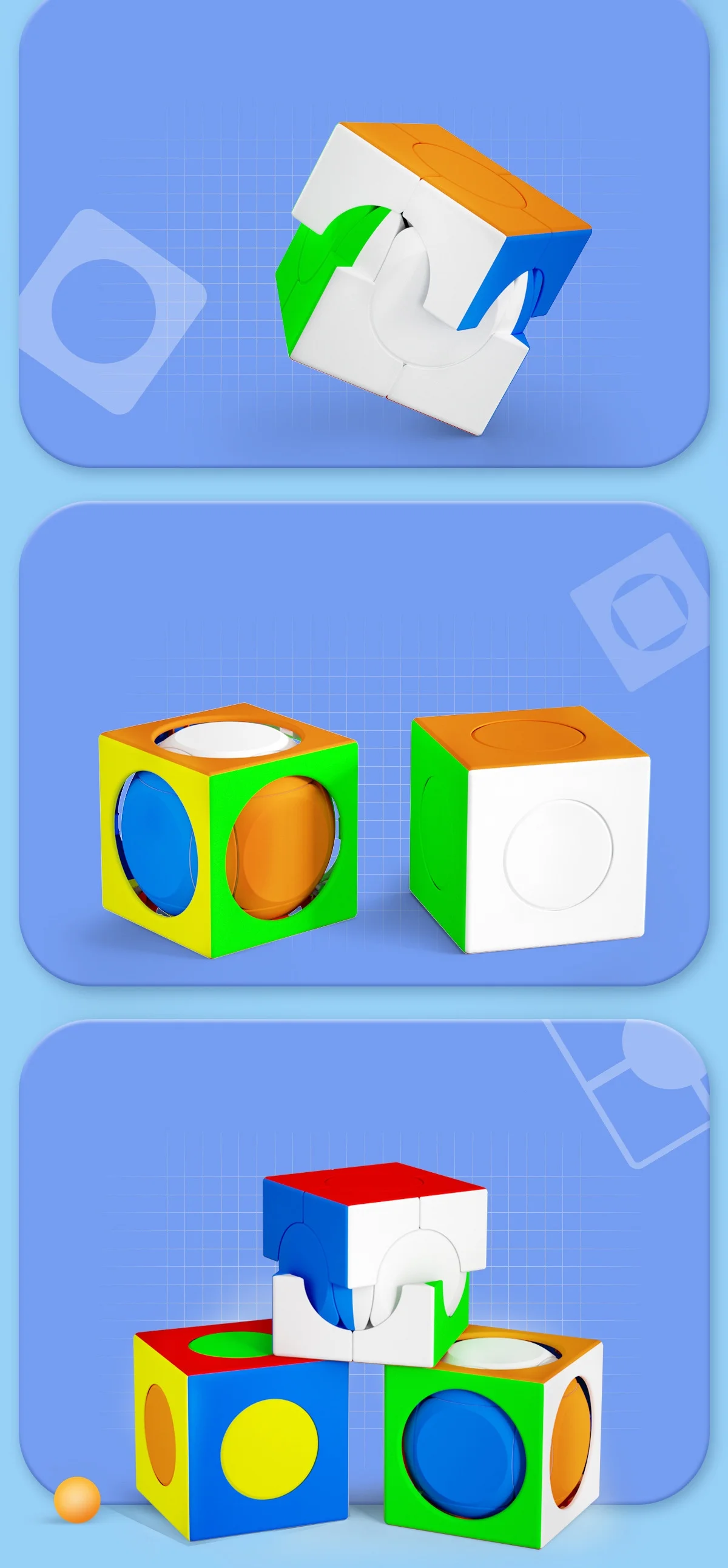 Yongjun tianyuanマジックスピードキューブ、スティッカーレス不規則キューブパズル、単色マッチングパズル、初心者向けエクササイズ