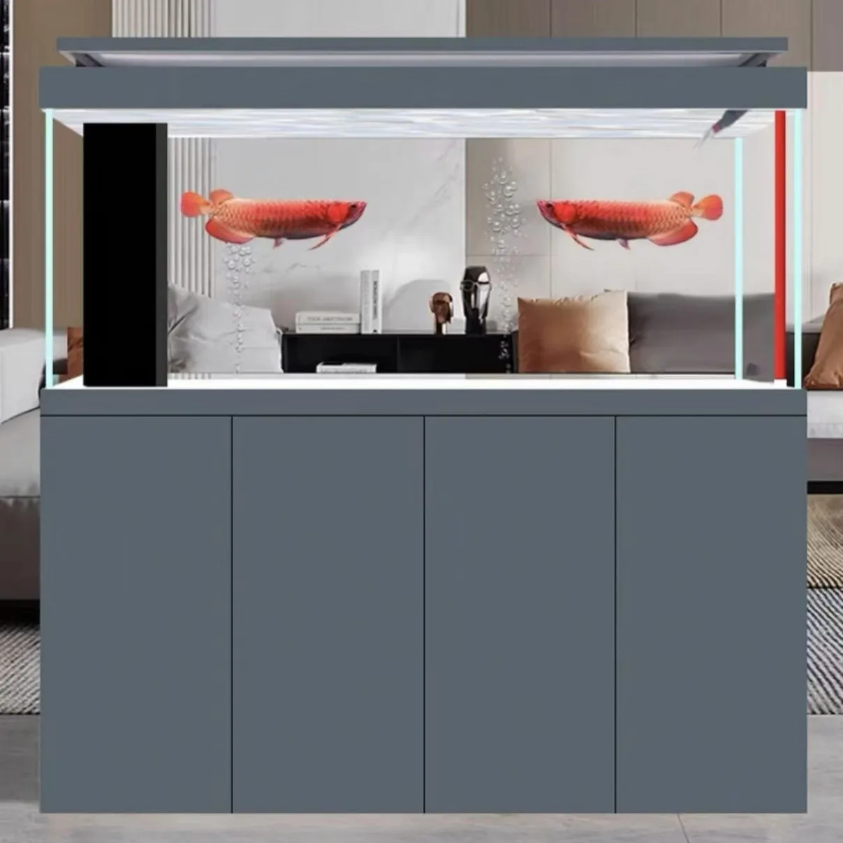 Large Arowana Tank Aquarium Streamlined Ultra-white Glass Medium Ecological Tank Bottom Filter Bottom Filter Dragon Tank Fish Ta