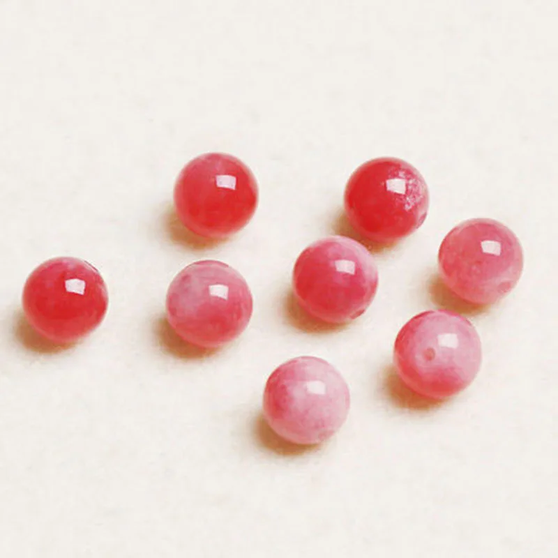 4A Natural Red Pink Chalcedony Quartz Crystal Single Bead DIY Jewelry Making