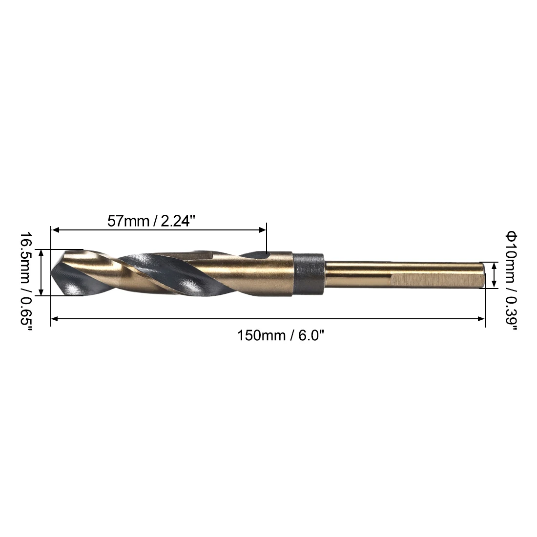 1 pièces foret hélicoïdal 13/14/15/16/17/18/19/20/22/25mm 0.39-1/2 pouces tige réduite HSS forets hélicoïdaux pour l'acier inoxydable