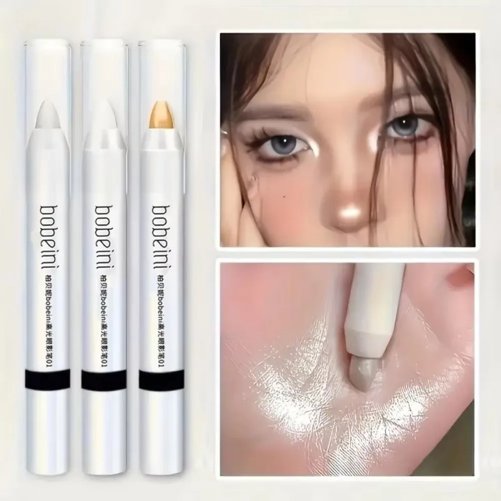 Rotulador iluminador, barra de sombra de ojos mate brillante perla, tono blanco/dorado, resistente al agua, lápiz para sombra de ojos, escenario y Festival de Música