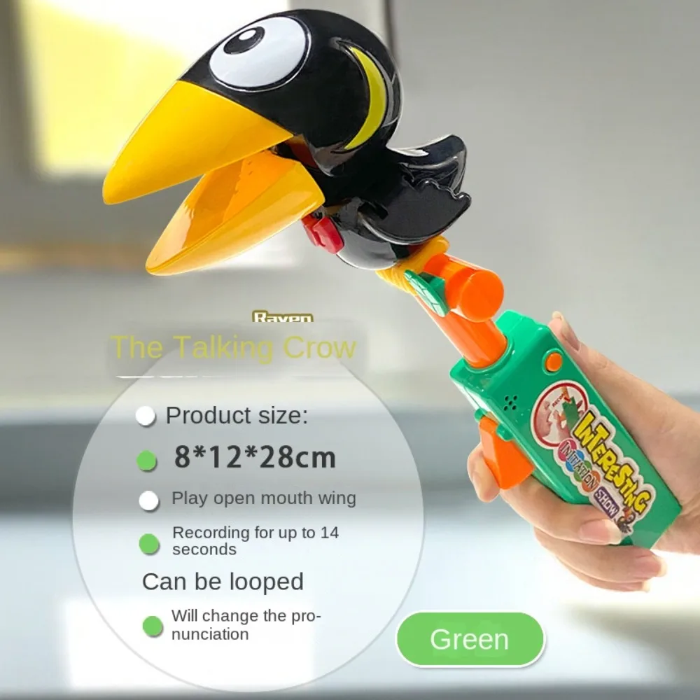 Cute Talking Record Electric Talking Parrot Imitate Animal Talking Crow Toy Funny Repeats Recording Talking Toys Kids Gift