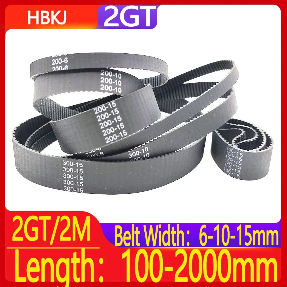 

2GT/2M High-Quality Rubber Synchronous Belt Width 6/10/15mm Transmission Belt Length 100-2000mm Pitch 2mm GT2