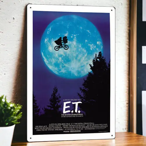 E.T. the Extra-Terrestrial (1982) Metal Movie Poster Tin Sign Plaque Film 8