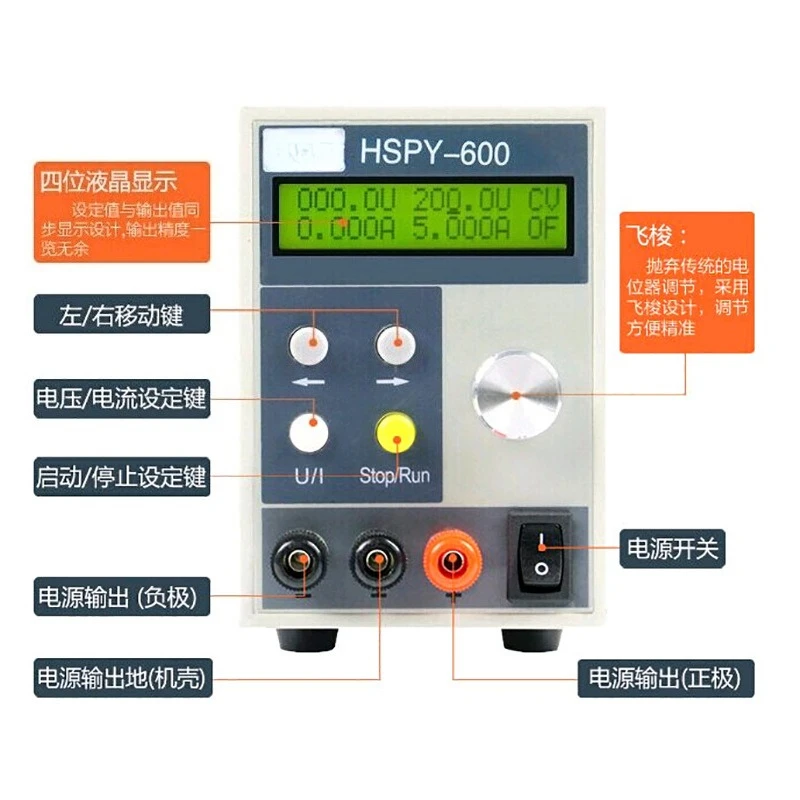 Programmierbares, einstellbares Gleichstromnetzteil, 120 V, 200 V, 300 V, 400 V, geregeltes Netzteil mit konstantem Durchfluss, volle Serie