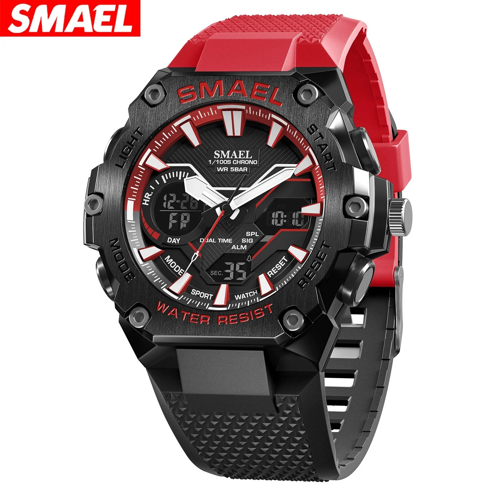 

SMAEL 8101 уличные военные цифровые + кварцевые часы для мужчин, мужские ретро многофункциональные светящиеся часы, спортивные водонепроницаемые мужские часы