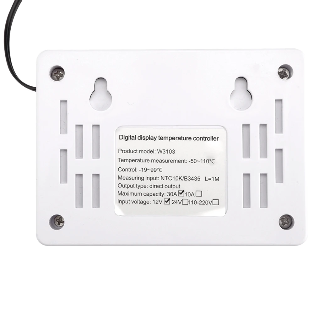 W3103 Digital Temperature Controller High-power Thermostat 30A Contact 12V 300W /24V 600W/220V 5000W Direct Output Wall Mount