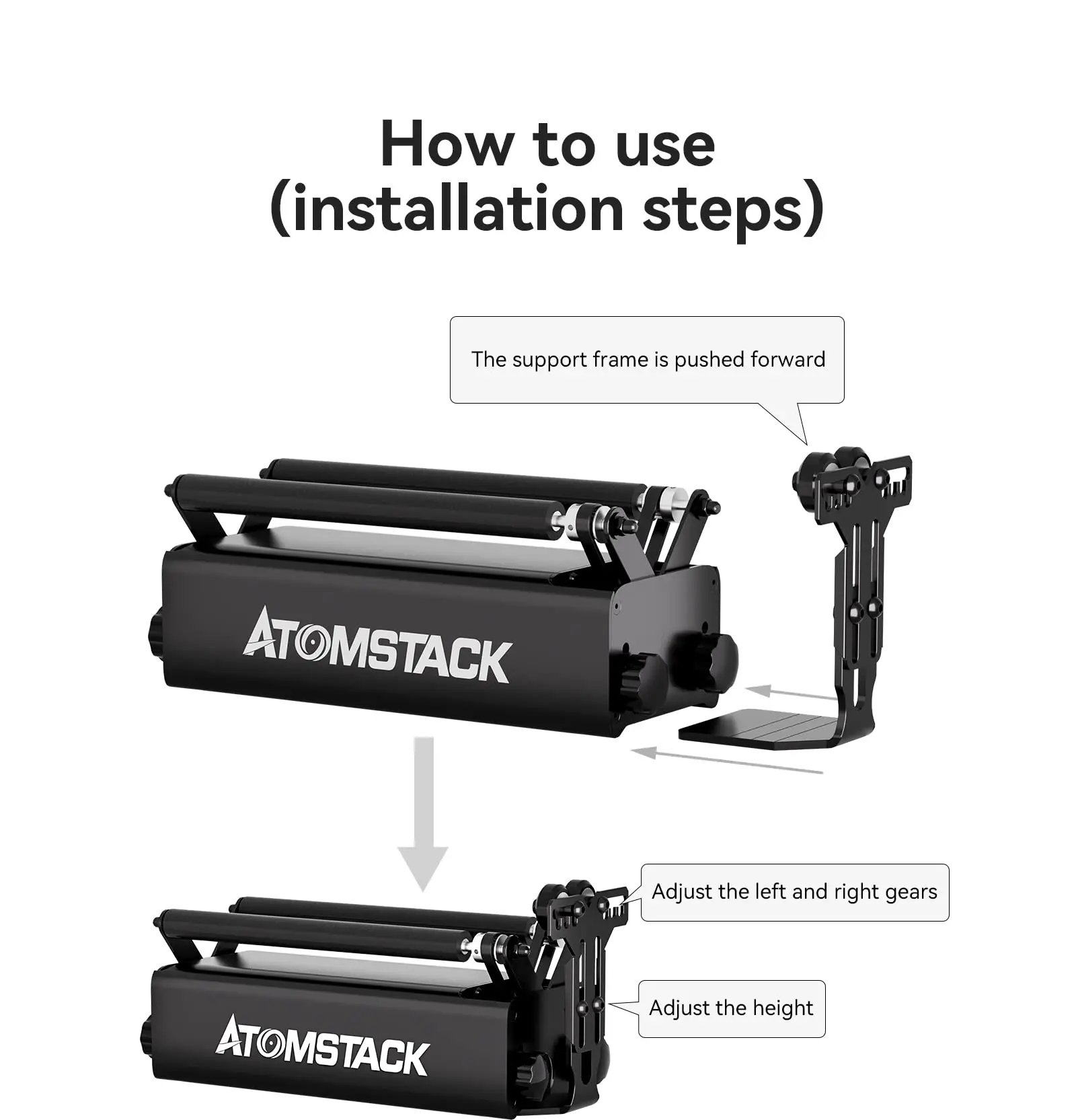 ATOMSTACK R3 Pro Laser Rotary Roller Laser Engraving Y-Axis Engraving Module 360° Rotate for Cylindrical Objects Cans