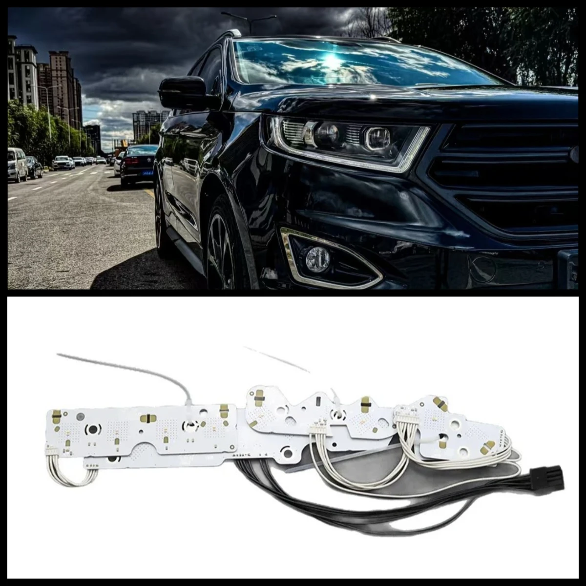 

Белая светодиодная лента для Ford Edge 2015-2018: Ангельские глазки, DRL, балласт, чип, плата управления, аксессуары для автомобильных фар