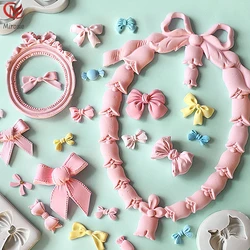 Mirosie Baking Silicone Molds French Girl Heart Bell Bow Frame Bow Letter Silicone Fondant Cake Mold Cake Decorating Tools