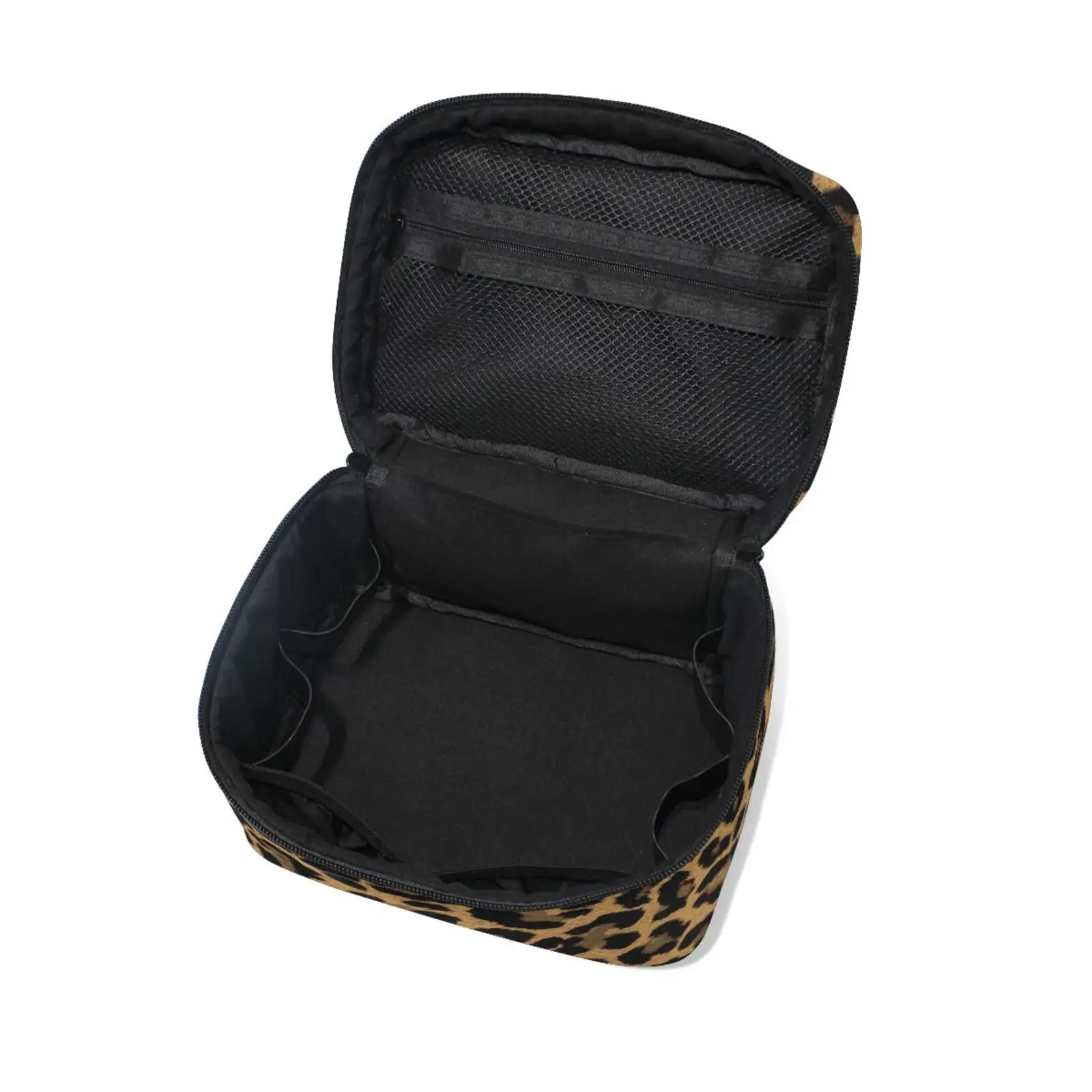 New Travel Makeup Cosmetic Bag Leopard Print Organizer Portable Artist Storage Bag Makeup Brushes Storage Organizer