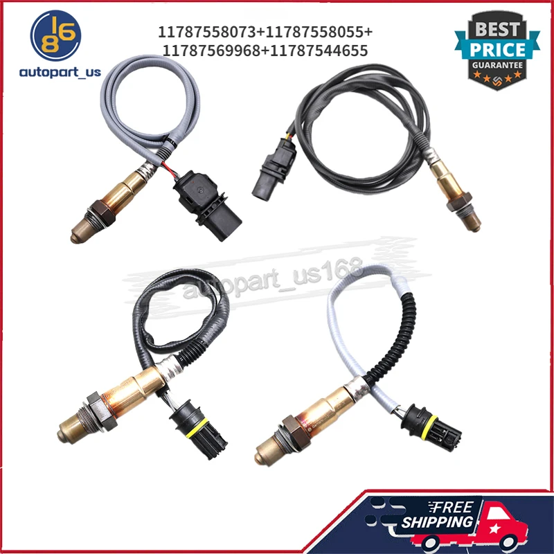 

For BMW E60 E61 E90 323i 523I 530I 4Pcs Oxygen Sensor Lambda Sensor O2 Sensor 11787558073 11787558055 11787569968 11787544655