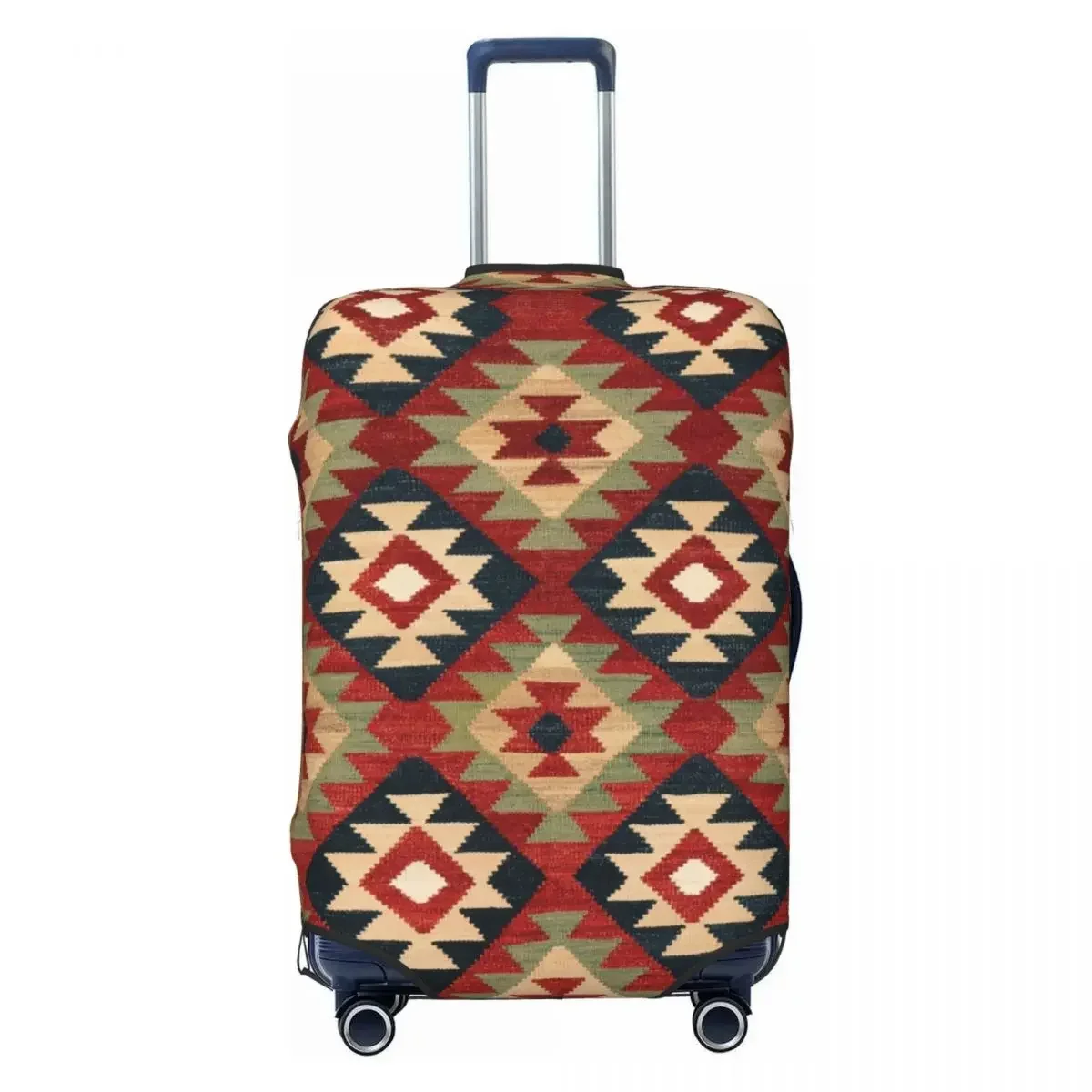 Custom Turkish Kilim Luggage Cover  Bohemian Geometric Diamond Tribal Ethnic Art Suitcase Protector Covers Suit For 18-32 inch