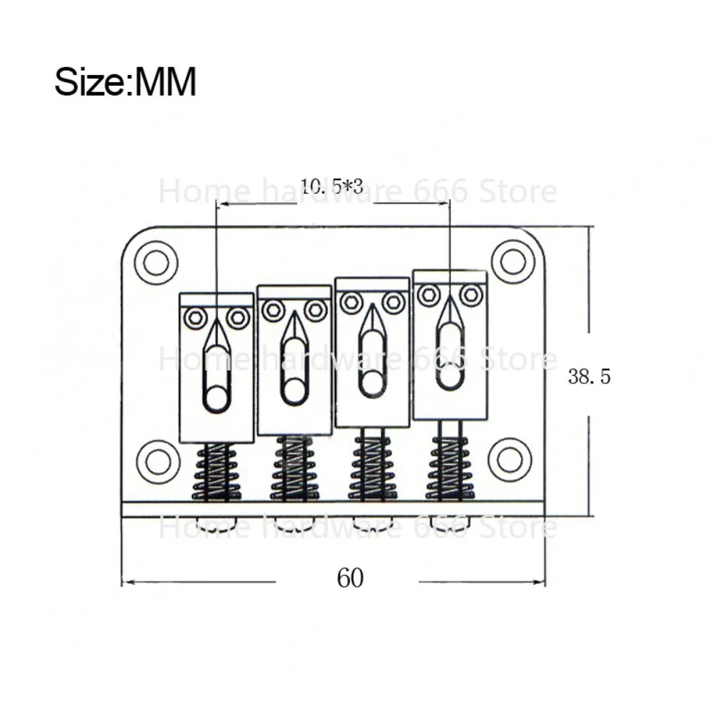 Qin Bridge String Bridge Guitar Fixed Qin Bridge String Board Length 60MM Small Four String Electric Guitar