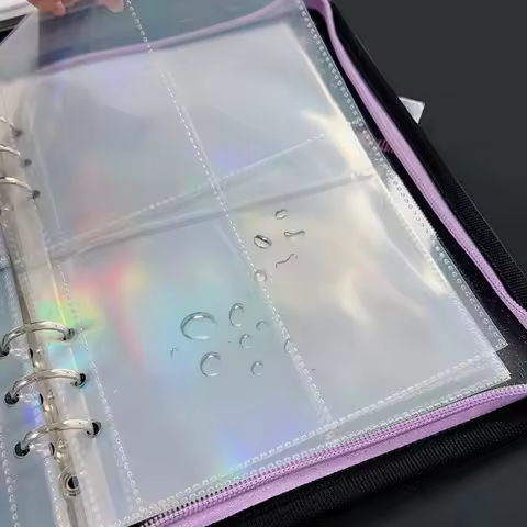 10Pcs/set Loose Leaf Photo Sleeves Photocard Binder Sleeves A5 Laser Photo Card Holder Storage Bag DIY Album Inner Page