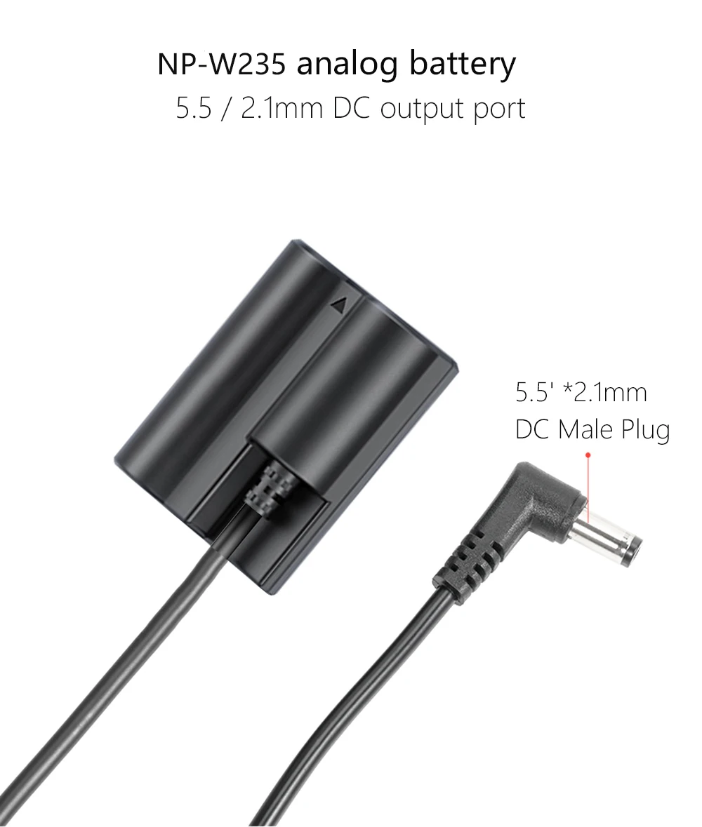 NP-W235 Batteria Fittizia Con Alimentatore AC Per Fujifilm X-T5, X-T4, GFX-100S, X-H2S – Kit Con Spina UE