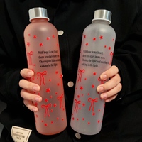 1000ml Bowknot Pattern Sports Water Bottle - For Outdoor Activities, Camping & Picnics, Gifts (Friends/Students/Couples), Christ