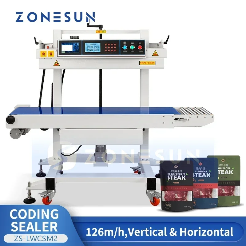 ZONESUN ZS-LWCSM2 Vertical & Horizontal Continuous Band Sealer for Food, Cosmetic & Daily Packaging view 2