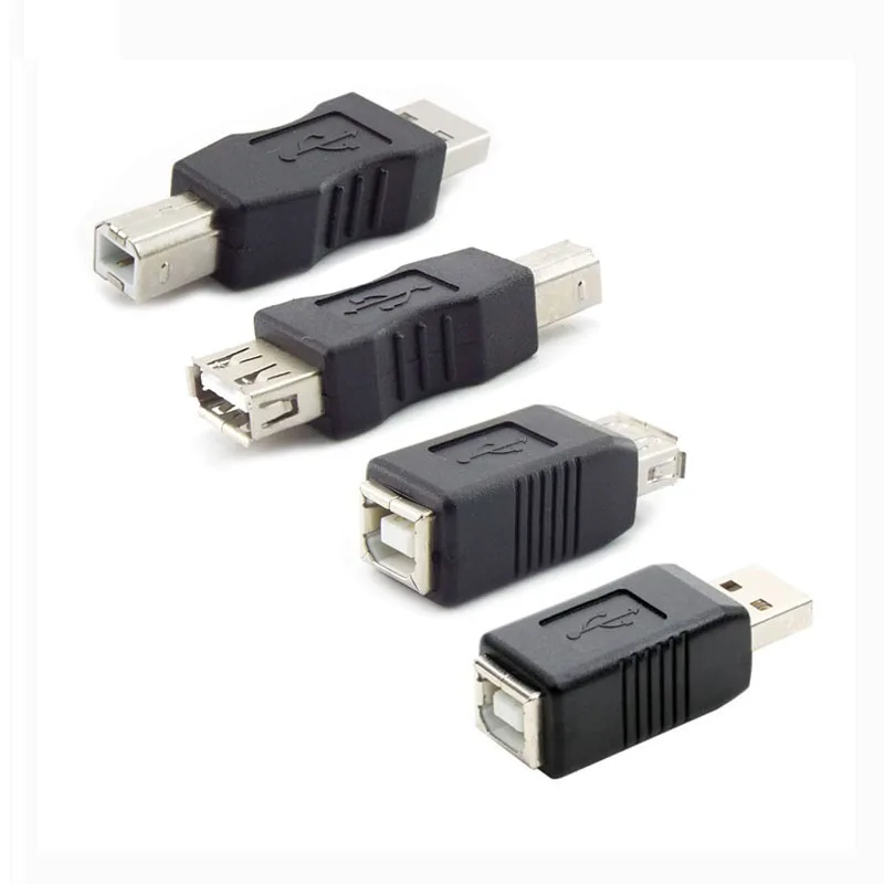 USB 2.0 Female to USB Type A Type B Male to Male Female to  Male Black Adapter Electronics Converter Connector