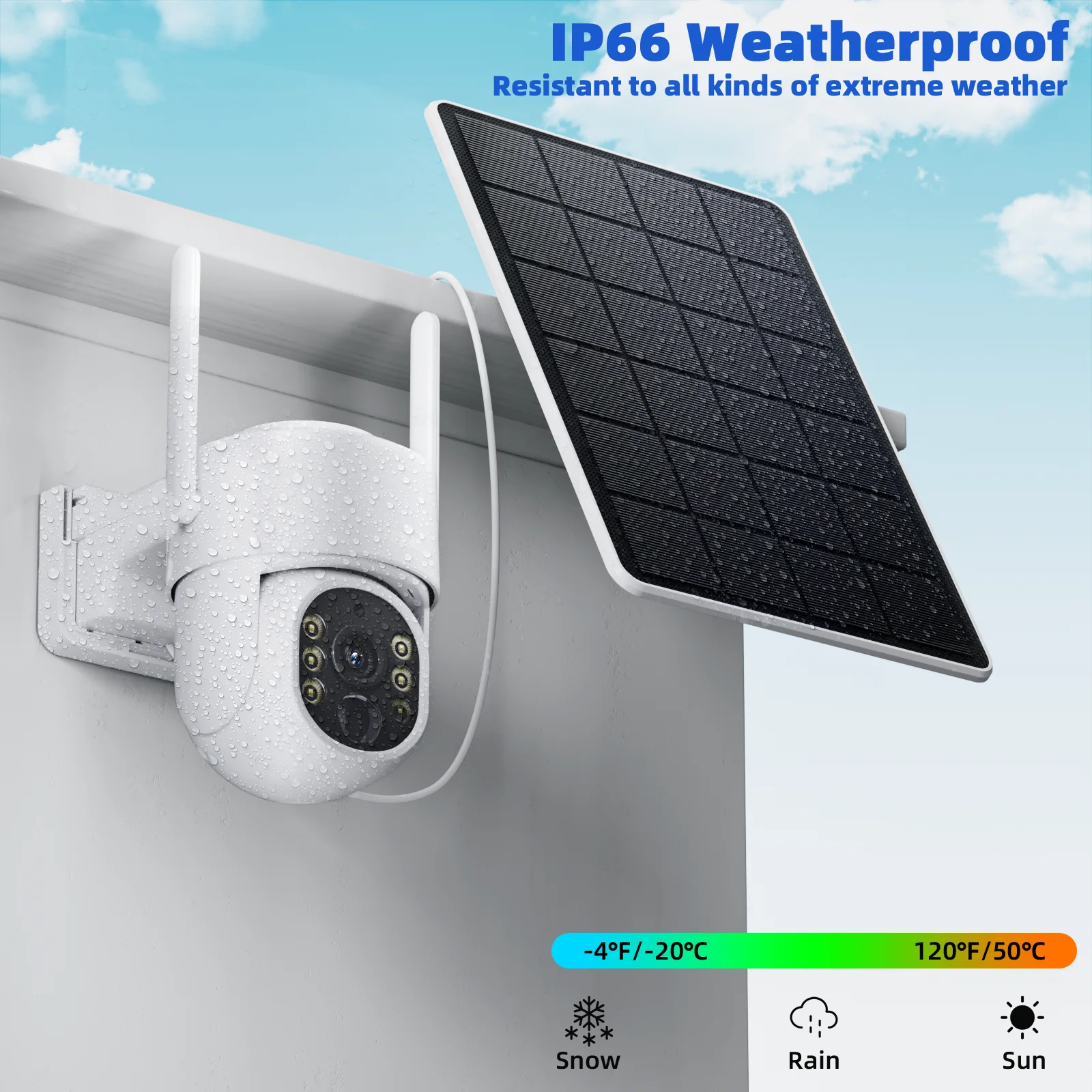 1 Stück Solarkamera 4G LTE 4MP 3K Kein WiFi 360 °   AI Tracking Farbnachtsicht Integriertes 4G SIM & SD
