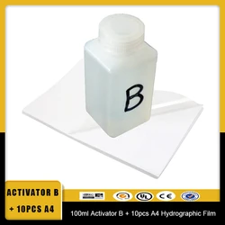 Vilaxh B Activator 100ml for water transfer printing film / trigger for hydrographic film,  + 10pcs A4 Hydrographic Film