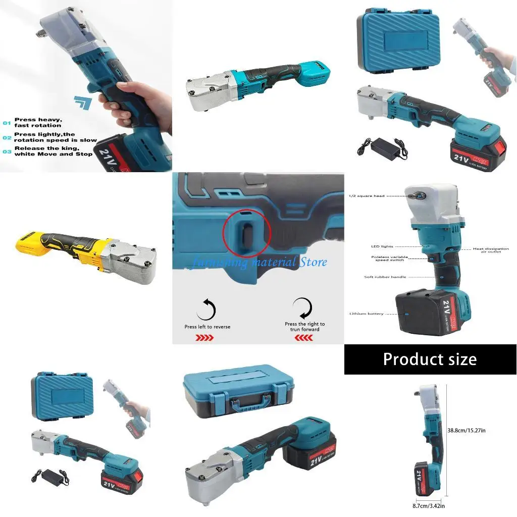 

Y5GD 1200NM Electric Cordless Driver 3/8inch Removal Screw Nut Car Repair Tool