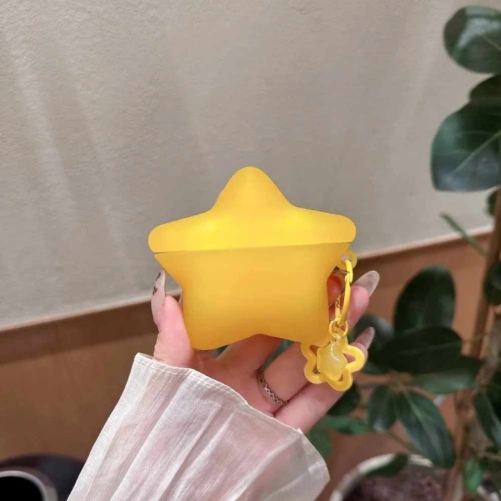 Yellow/Blue Earphone Case Silicone Shockproof Headphone Case Scratch Resistant Star Shape for Airpods Pro/Pro 3/3/4