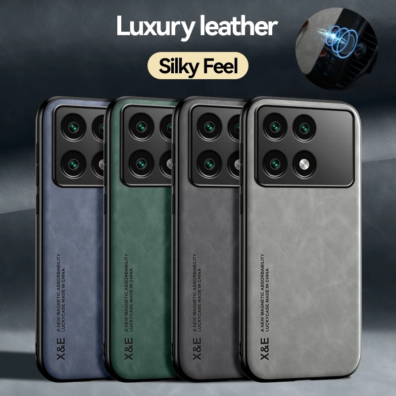 For Poco X6 Pro 5G Case Luxury Leather Shockproof Phone Cover for Poko Little X6 X 6 Pro X6pro Pocox6pro Magnetic Holder Funda