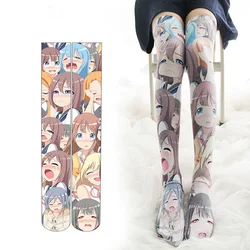 Original Two-Dimensional Anime Crying Long Leg Socks Japanese 3D High Tube Stockings Sexy Over The Knee Fresh Sweet Stockings