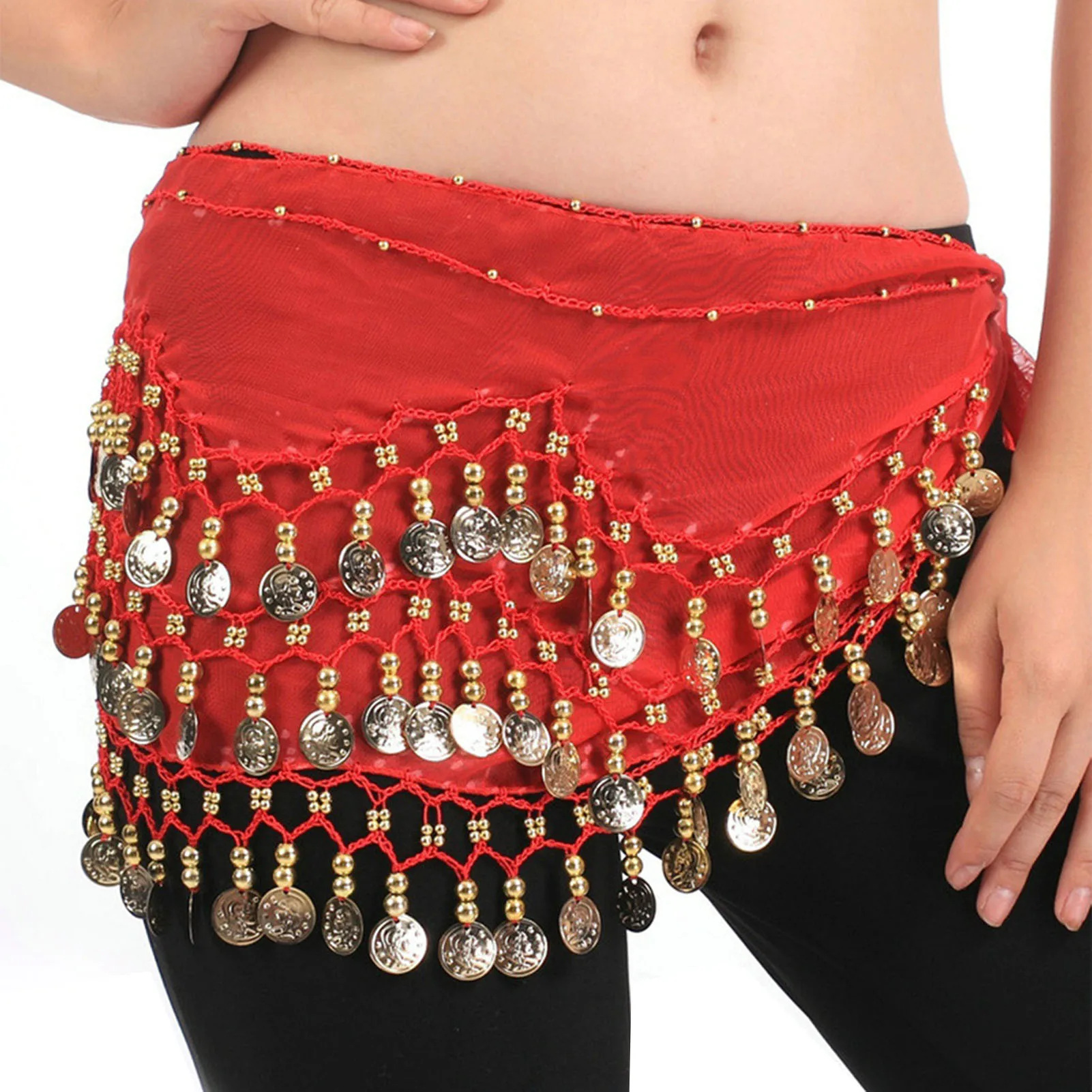 

Belly Dancing Waist Chain Sparkling Coin Decor Indian Dance Waist Chain for Dance Shows Girls Night