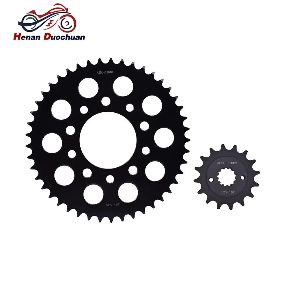 

525 16T 45T Front Rear Sprocket Gear Wheel For Honda NV400 Steed NC26 NV600 PC21 NV 400 NC 26 NV 600 PC 21