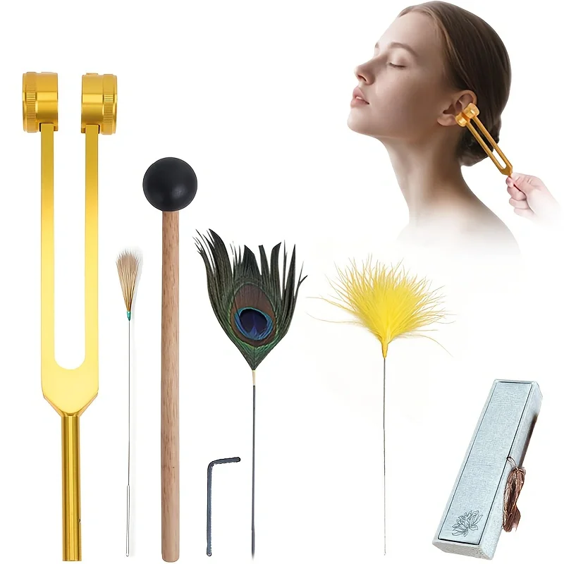 6-Piece Professional 128Hz Tuning Forks Set - for Healing, Chakra Balancing & Sound Enhancement, Musical Instrument Accessories