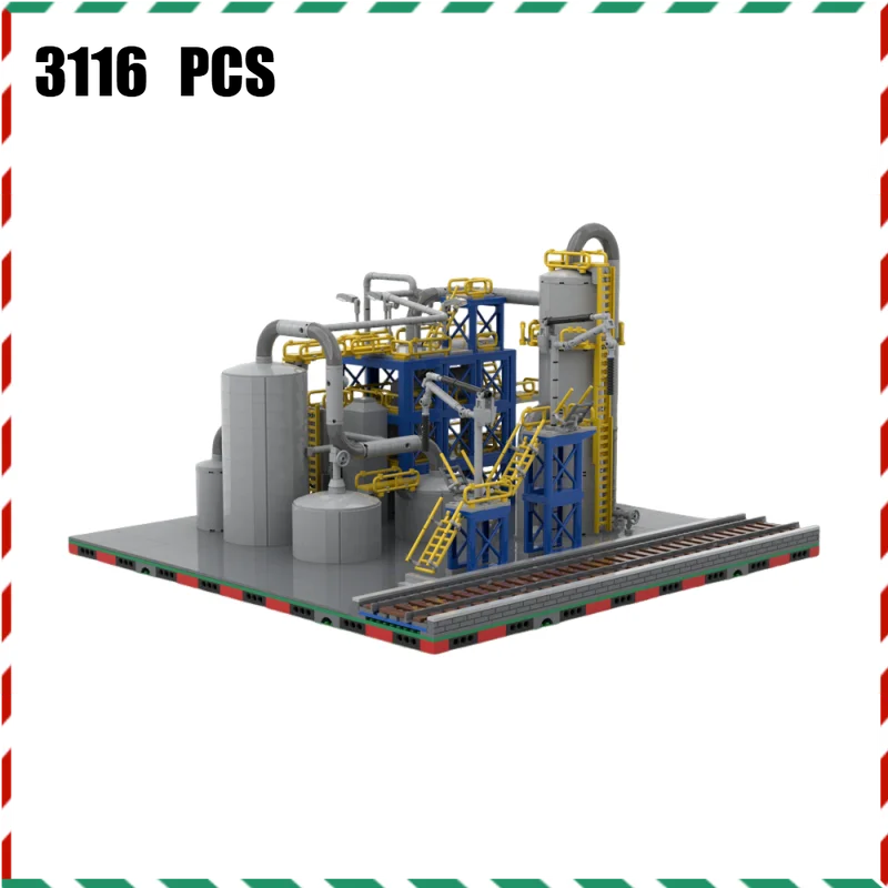 

MOC Chem Plant Building Blocks Set Industrial Factory Model Bricks Creative Science Lab Toys Educational Gifts for Teens Adults