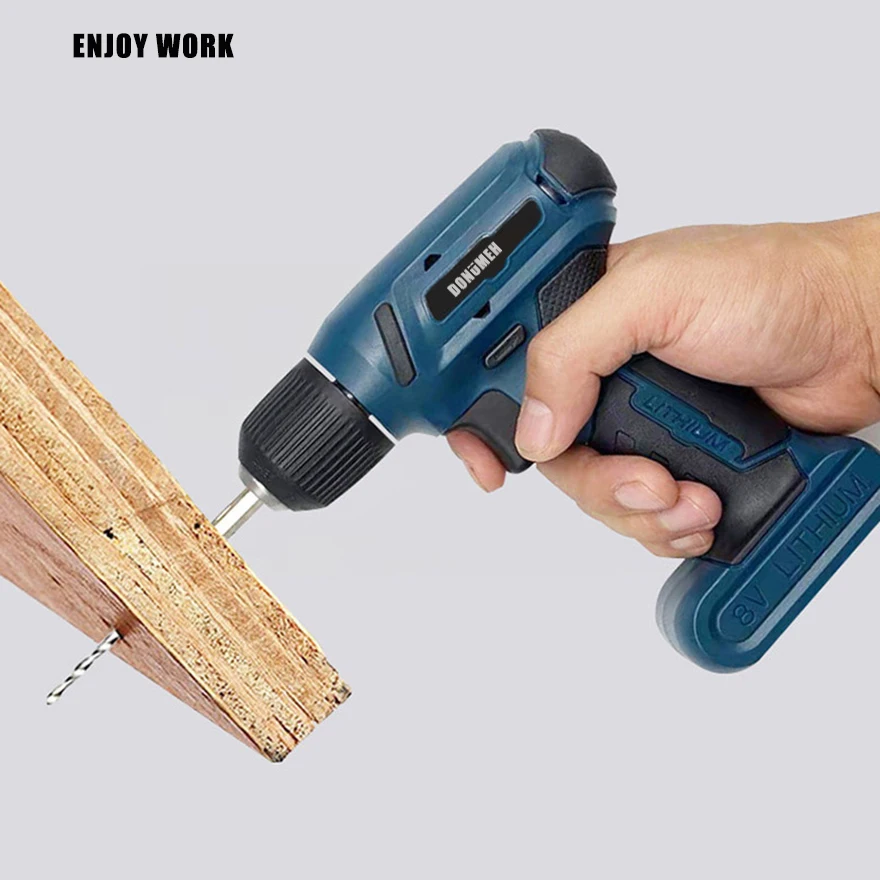 DONUMEH 8V Cordless Electric Screwdriver Drill Rechargeable Disassembling Machine Assembly Repair Tool Type-c USB LED Work Light