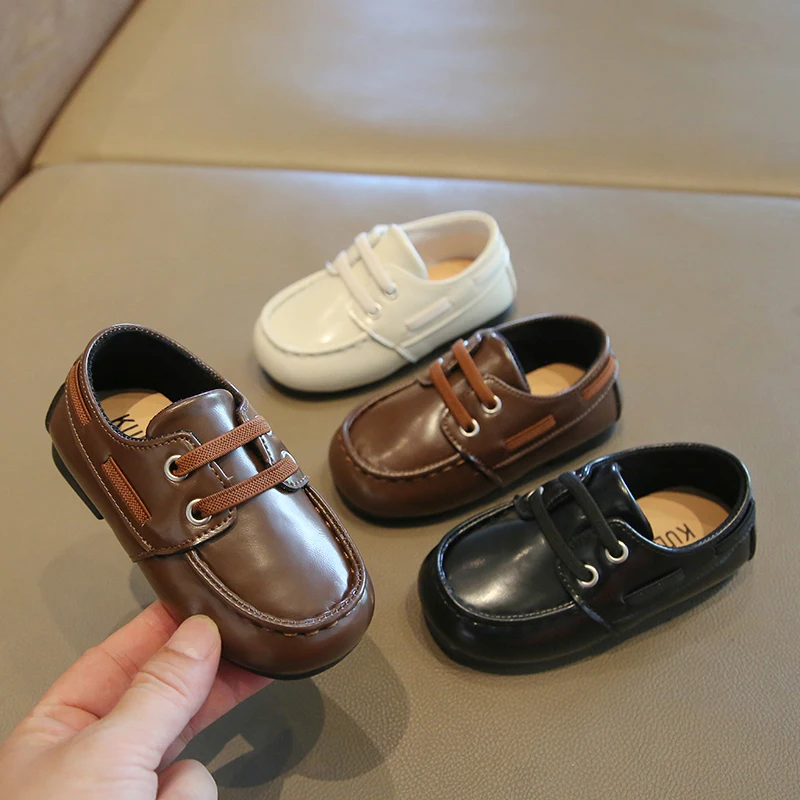 

Children Flats Spring Autumn Girl Leather Shoe Children School Shoes Boys Fashion Solid Color Kids Causal Breathable Flat Shoes