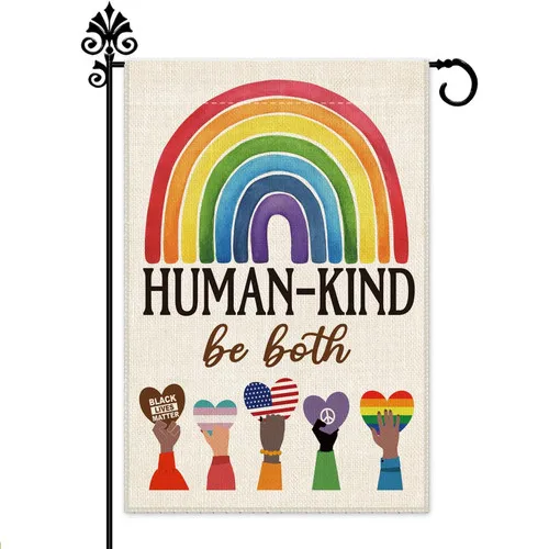 Human Kind Be Both Welcome Garden Flag Yard Outdoor Farmhouse Decorations, Be... VVL YYX EEZ