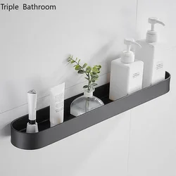 1pc Toilet Washing Supplies Drainage Rack Perforated Wall Cosmetic Space Aluminum Storage Rack Bathroom Kitchen Storage Box