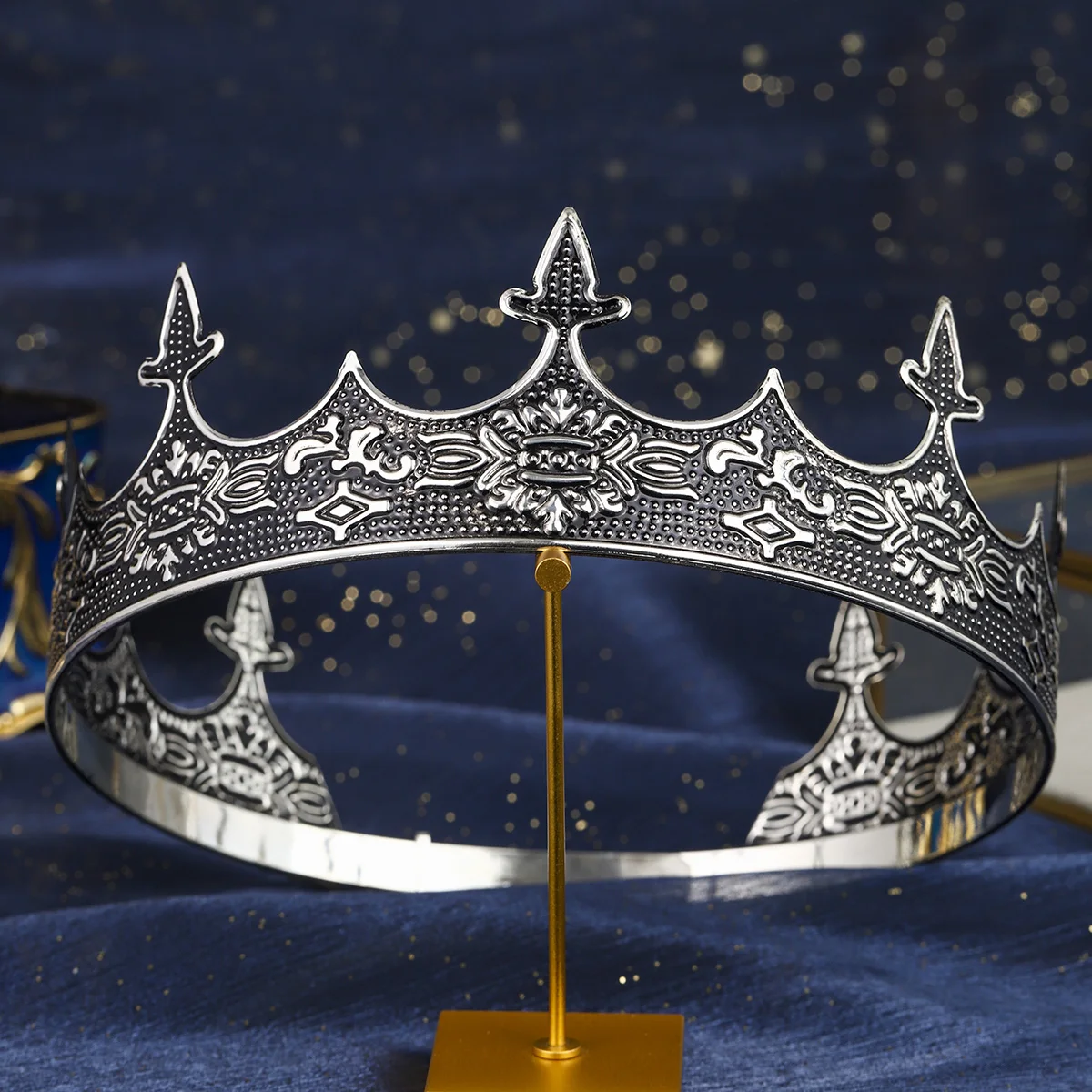 

Античное золото, мужская винтажная корона из сплава, изысканная тиара на день отца, модные вечерние украшения, аксессуары для волос в качестве подарков