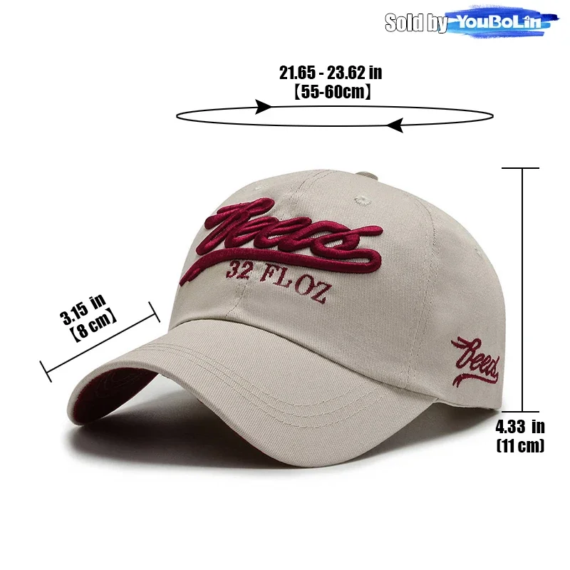Letters 3D Embroidery Cotton Adjustable Baseball Cap Sun Hat Trucker Caps Dad Hats - view 2